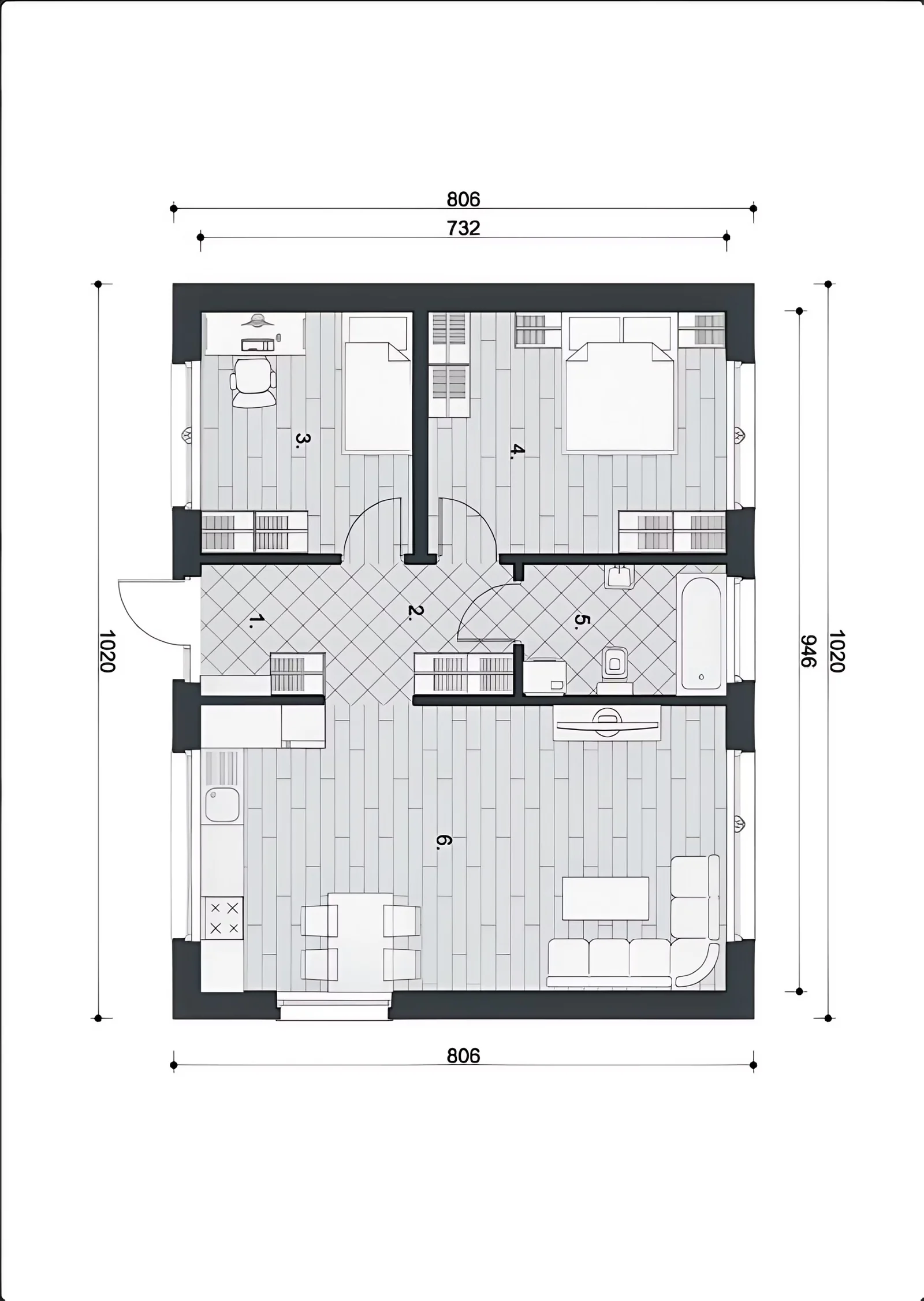 Grundriss WoodRise 80 MAX